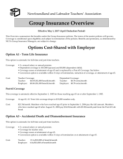 Group Insurance Overview - effective May 1, 2017 from the NL