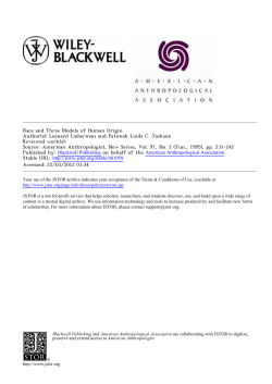 Race and Three Models of Human Origin