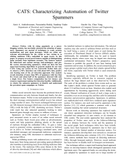 CATS: Characterizing Automation of Twitter Spammers