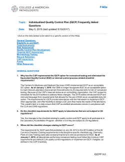 IQCP - College of American Pathologists