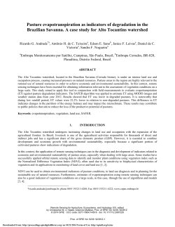 Pasture evapotranspiration as indicators of