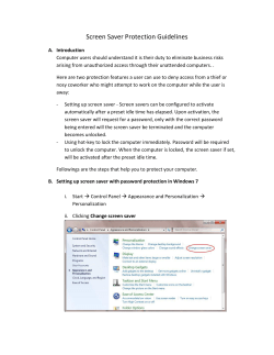 Screen Saver Protection Guidelines