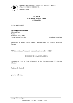 DECISION of the Second Board of Appeal of 19 July 2006 In Case R