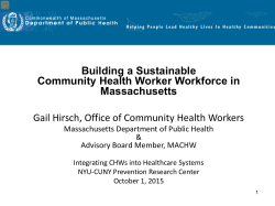Building a Sustainable Community Health Worker Workforce in