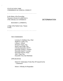 Determination of Admonition - New York State Commission on