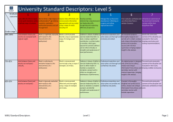 University Standard Descriptors: Level 5