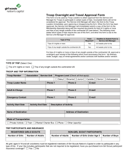 Troop Overnight and Travel Approval Form