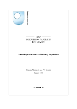 Modelling the Dynamics of Industry Populations