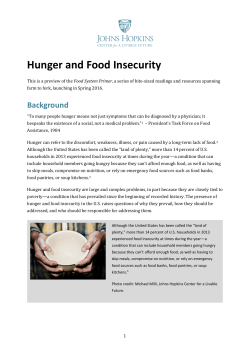 Hunger and Food Insecurity
