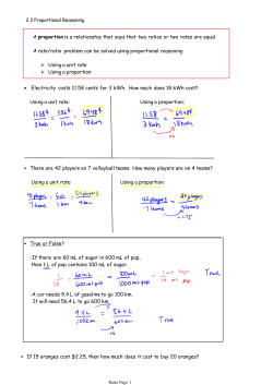 A proportion is a relationship that says that two ratios or two rates