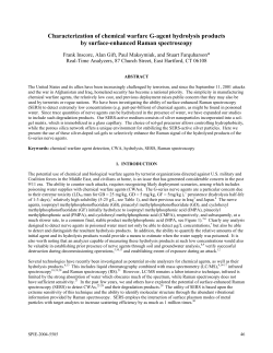 Characterization of chemical warfare G