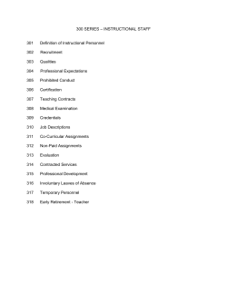 300 SERIES &ndash; INSTRUCTIONAL STAFF 301 Definition of
