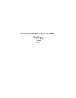 1 Taft`s Rationale for the First Nicaraguan war, 1909
