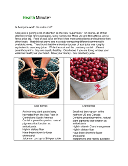 Acai vs Cranberry - Center for Health
