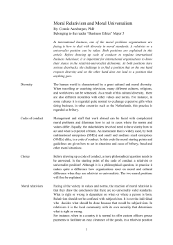Moral Relativism and Moral Universalism