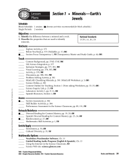 13.1 - Minerals-Earth`s Jewels