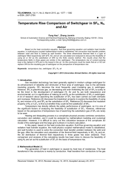 Temperature Rise Comparison of Switchgear in SF6, N2