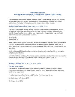 Chicago Manual of Style Quick Guide