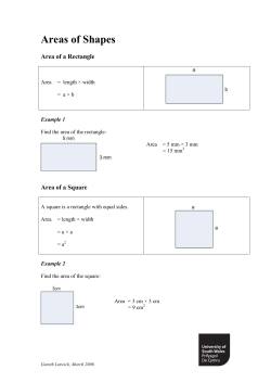 Areas of Shapes - Student Development and Study Skills Service