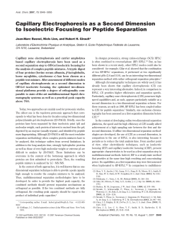 Capillary Electrophoresis as a Second Dimension to Isoelectric