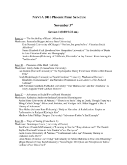 NAVSA 2016 Phoenix Panel Schedule November 3
