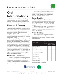 Oral Interpretations - Illinois 4-H