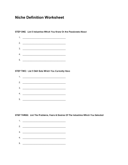 Niche Definition Worksheet