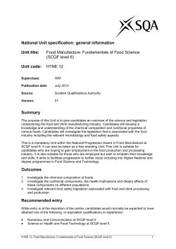 national unit specification: general information