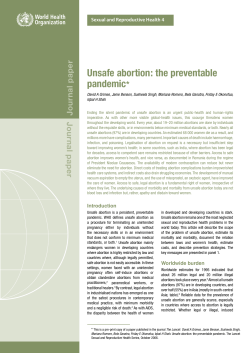 Unsafe abortion: the preventable pandemic