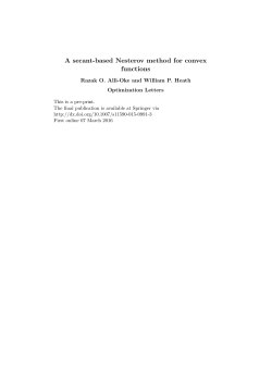 A secant-based Nesterov method for convex functions