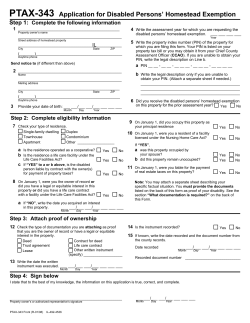 PTAX-343 Application for Disabled Persons` Homestead Exemption