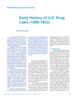 Early History of US Drug Laws (1898-1933)