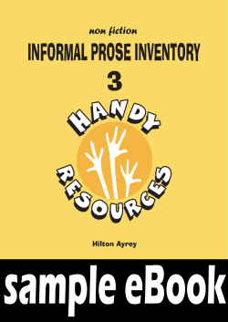 INFORMAL PROSE INVENTORY