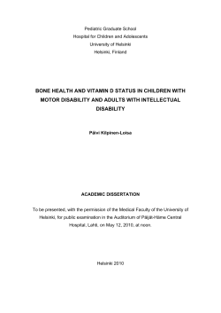 Bone health and vitamin D status in children with motor