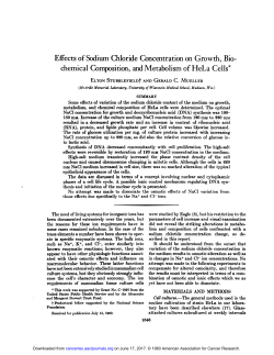 Effects of SodiUm Chloride Concentration on Growth, Bio chemical