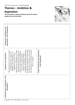 The Great Gatsby – Ambition and Aspiration