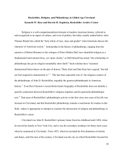 30 Rockefeller, Religion, and Philanthropy in Gilded Age Cleveland