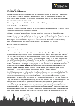 Tour Name: Italy Swiss Tour Code: EUIS, Duration