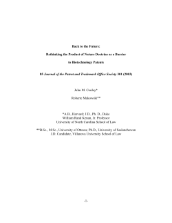Back to the Future: Rethinking the Product of Nature Doctrine as a
