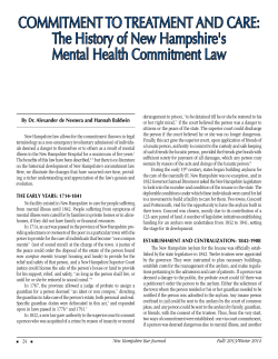History of Involuntary Commitment Statute in New Hampshire