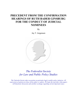 Precedent from the Confirmation Hearings of Ruth Bader Ginsburg