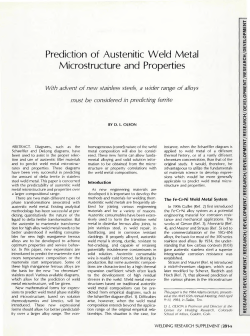 Prediction of Austenitic Weld Metal Microstructure and