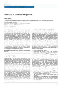 Motivation to become an entrepreneur