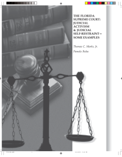 THE FLORIDA SUPREME COURT: JUDICIAL ACTIVISM