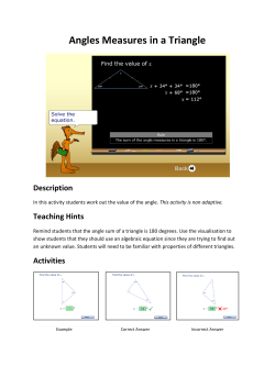Angles Measures in a Triangle Description