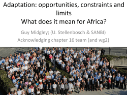 Adaptation: opportunities, constraints and limits What does it mean