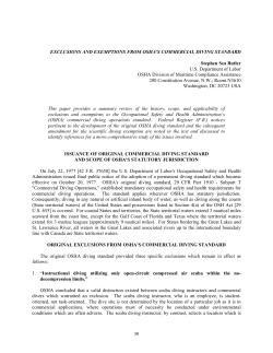OSHA Commercial Diving Exemptions