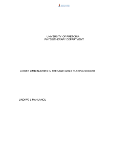 university of pretoria physiotherapy department lower limb injuries in