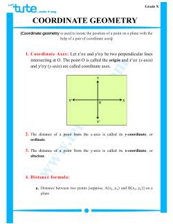 1. Coordinate Axes: Let and be two perpendicular lines intersecting