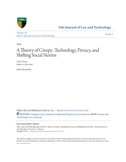 A Theory of Creepy - Yale Law School Legal Scholarship Repository